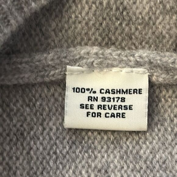 The Cashmere Project Cashmere Sweater Ruched Tie 3/4 Sleeve Gray Crew Neck M - Picture 10 of 11